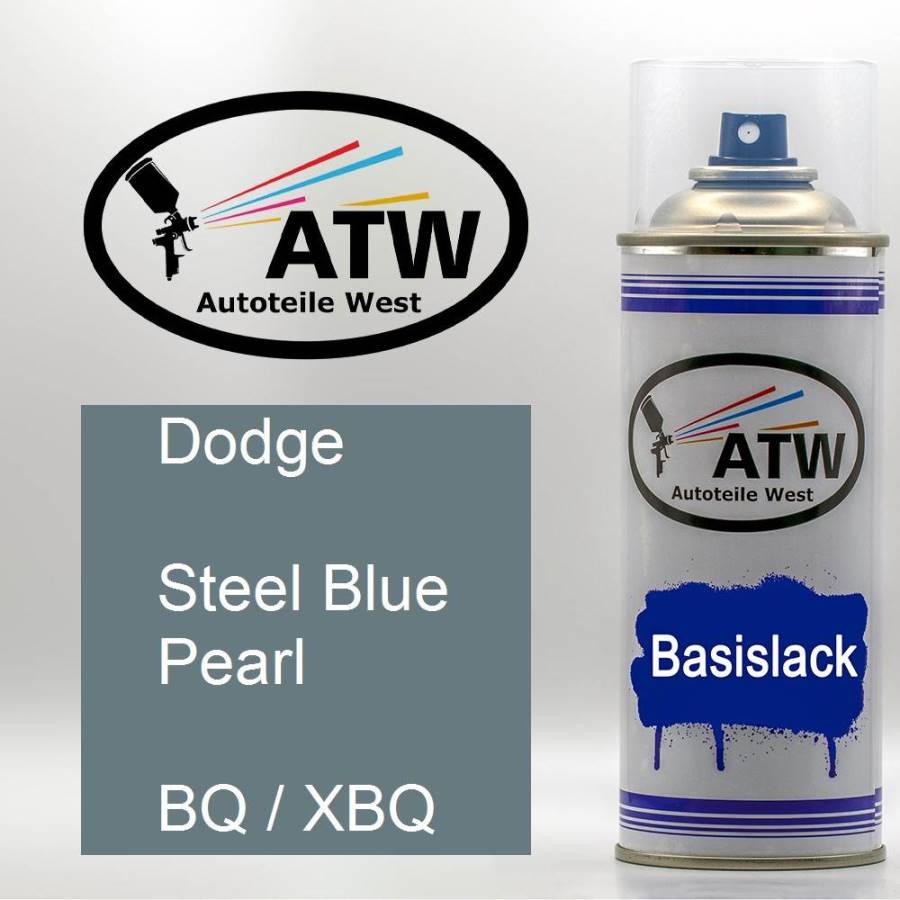 Dodge, Steel Blue Pearl, BQ / XBQ: 400ml Sprühdose, von ATW Autoteile West.